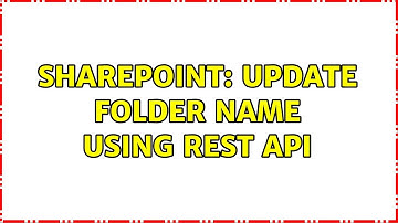 Sharepoint: Update folder name using REST API