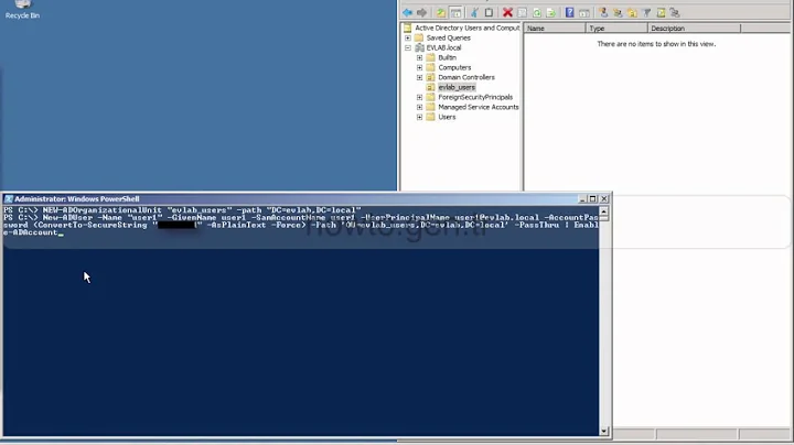 How to create/add user and OU in active directory with powershell/command on windows server