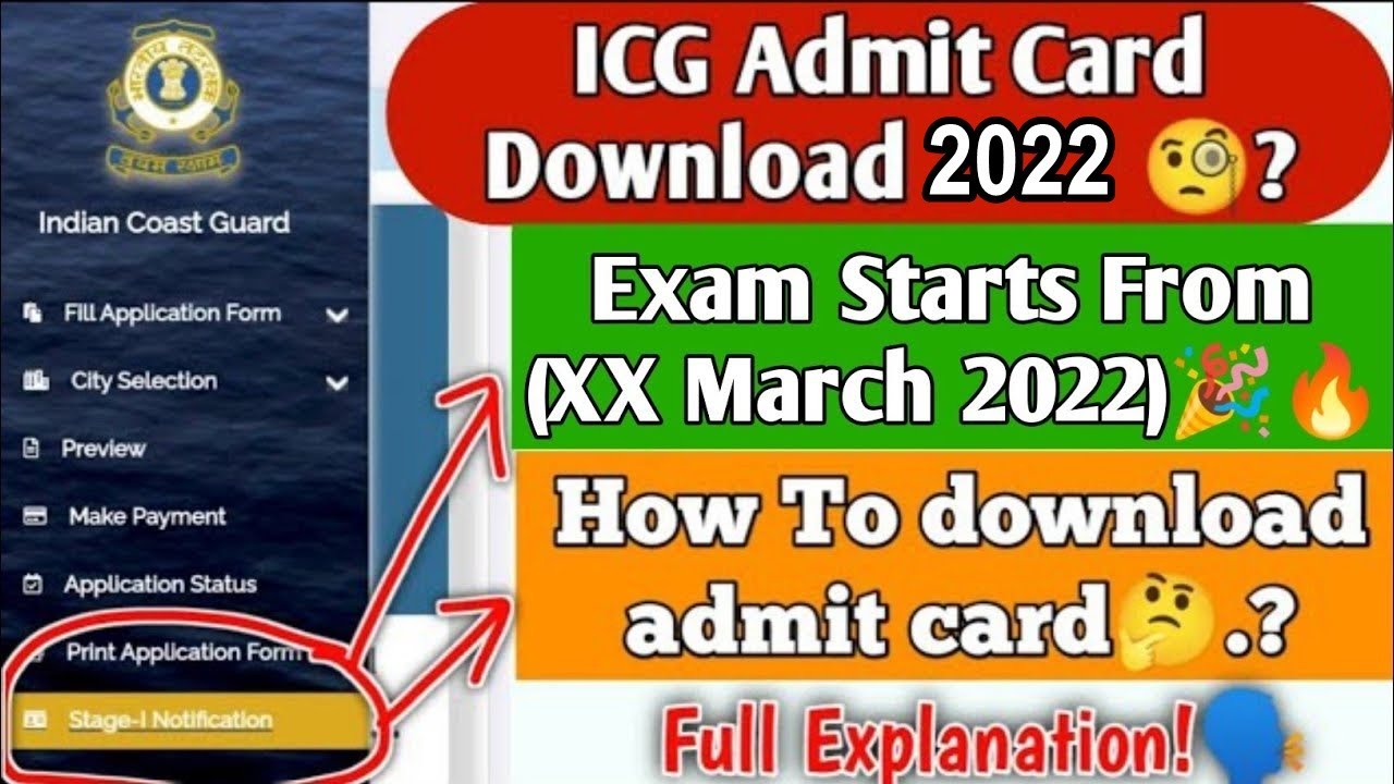 How to Check ICG Admit Card 2022//Indian Coast Guard Admit Card Out//ICG Admit Card 2022 Out