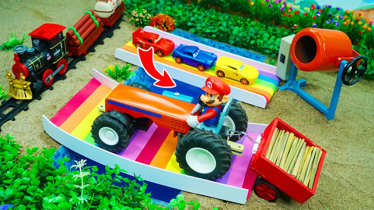 Diy tractor making asphalt road new technology construction machine rainbow bridge 