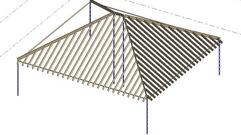 Revit Modeling Exercise - Use column to help modeling roof structure