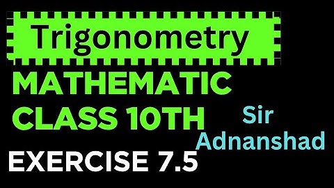 Class 10  Math  | Exercise 7.5 | Trigonometry  | Explained