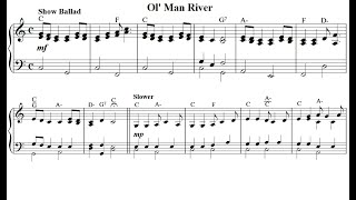 Ol Man River Piano Sheet Music Chords Look & Read Aheadplay Along Backing Track Playback Line