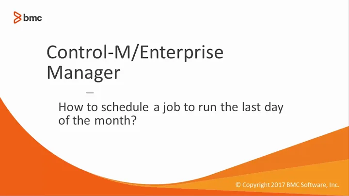 How to schedule a Control-M Job to run on the last day of the month.