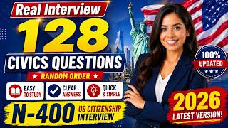 2026 Random U.S. Citizenship Test 128 Civics Questions &amp; Answers (USCIS) Ciudadania Americana #n400
