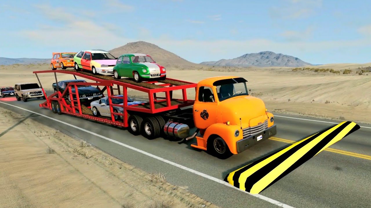 Trucks And Cars vs Speedbumps🚛💥🚗  #42 - Beamng.drive