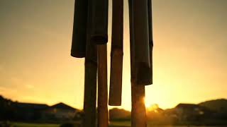 Bamboo Wind Chimes at Sunset | Gentle Breeze ASMR 4K