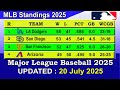 MLB Standings 2025 STANDINGS - UPDATE 20/07/2025 || Major League Baseball 2025 Standings