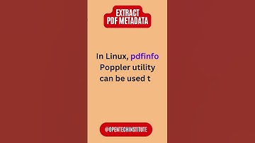 PDF file properties, metadata; extract & save PDF properties in Linux #pdf #pdfhowto #metadata