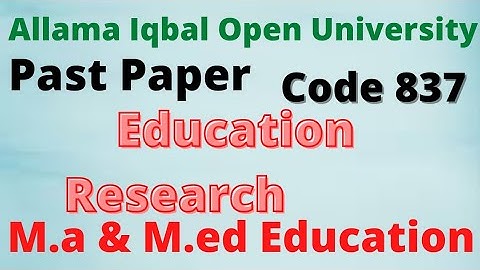 M.a,M.ed past Paper|| M.a,M.es past Paper Code 837||Course code 837 past Paper||#shortconcept