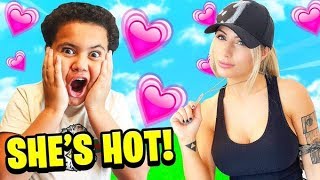 IF YOU WIN FORTNITE, I WILL DATE YOU! (NEW Girlfriend for Little Brother Kaylen) DREAM CRUSH ❤️