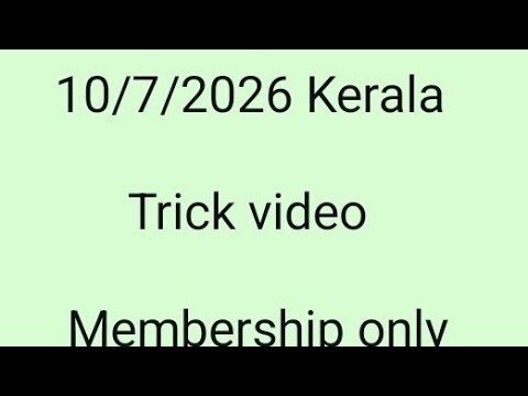10/7/2026 Kerala lottery