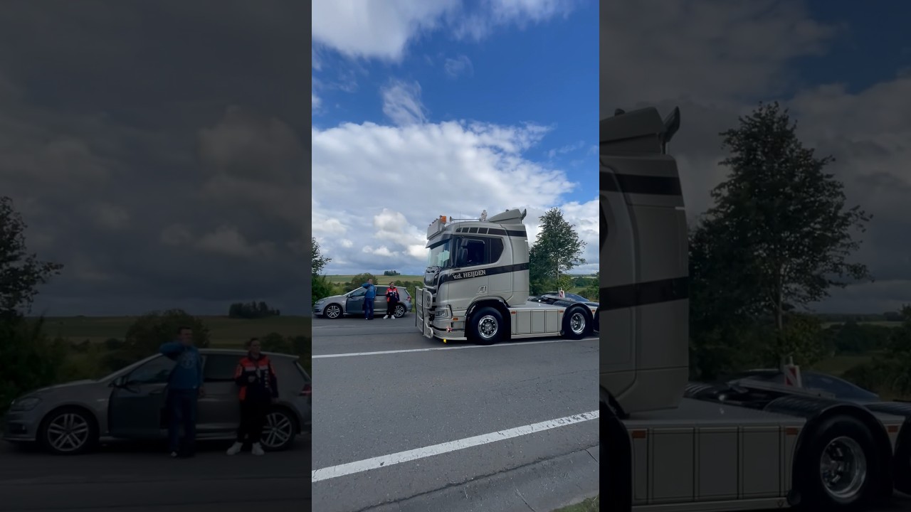 Van Der Heijden 😍 Scania V8 leaving Ciney