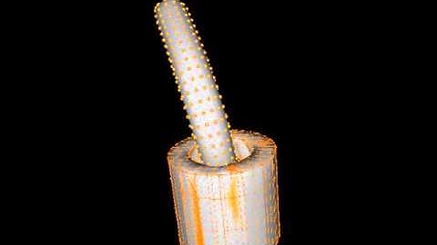 SOFA-framework simulation, deformation due to artificially large gravity