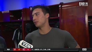 Anthony Volpe chats with media about his return to the big leagues