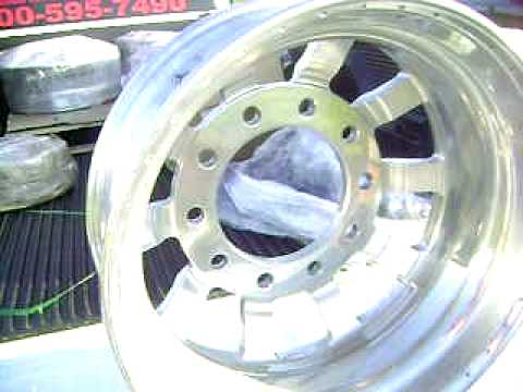First set of 22.5 Alcoa wheels custom cut by big dually wheels