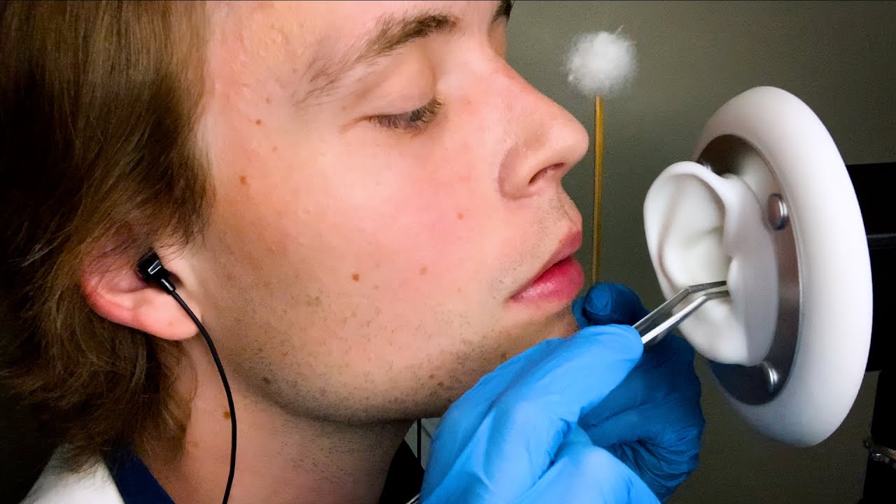 ASMR DEEP EAR CLEANING EXAM CLOSE WHISPERING (DOCTOR ROLEPLAY