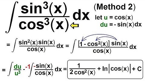 Calculus 2: How Do You Integrate? (110 of 300) Integral of {[sin^3(x)]/[cos^3(x)]}dx=? (Method 2)