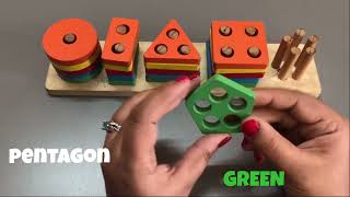 Shapes and Colors | Blocks | Shape Matching Five Column Blocks Educational & Learning Toys