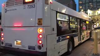MTA bus: 2015 new flyer XD40 #7253 on the Q59 passing Williamsburg bridge plaza.