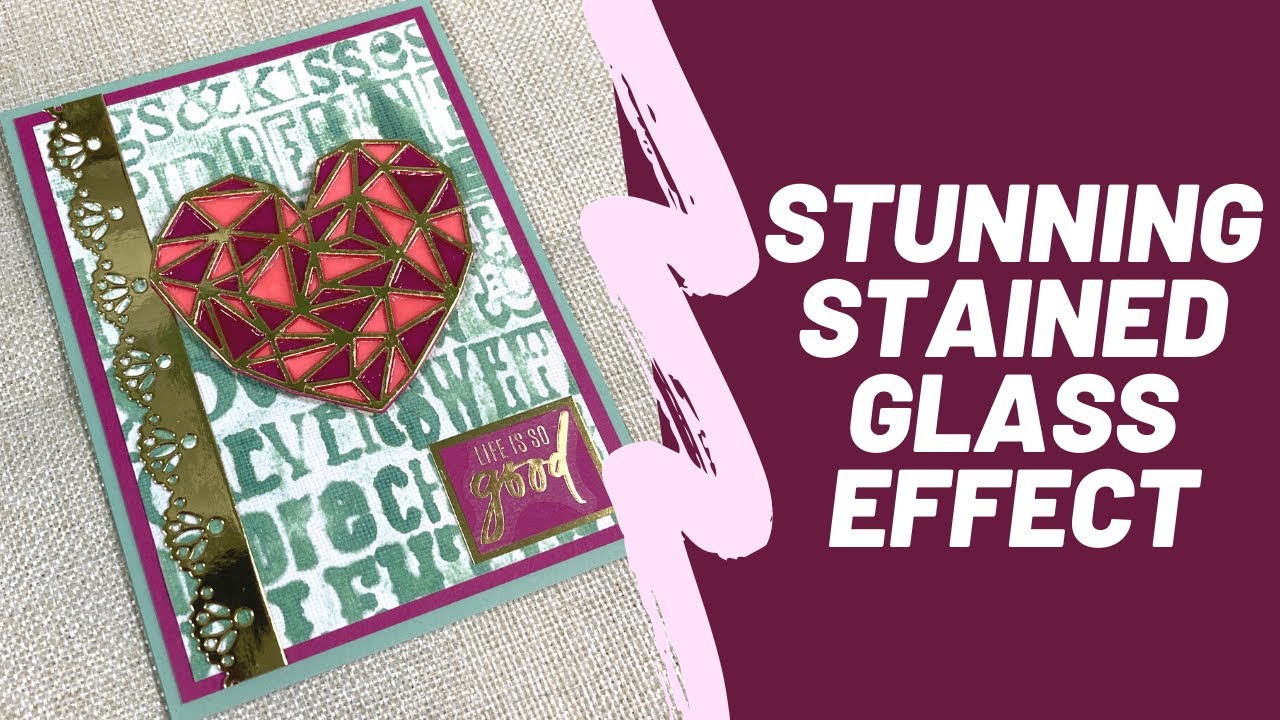 Stunning Stained Glass Effect Inlay Heart Non Valentine Card Idea