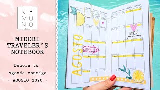 Decora tu agenda conmigo | Midori Traveler&#39;s Notebook - AGOSTO 2020