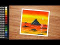 Easy Oil Pastel Sunset Landscape Painting Tutorial For Beginners | Oil Pastel Drawing Idea 🌆✍️❤️
