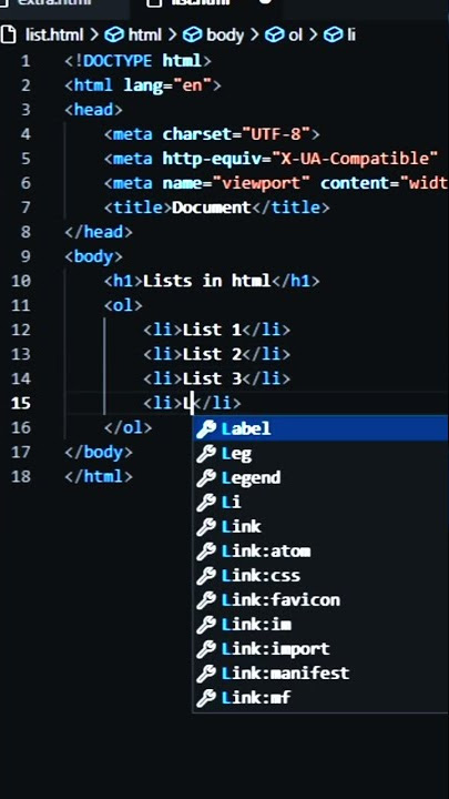 unordered lists in html || ordered lists in html || ul li and ol uses in html #html5 #css3