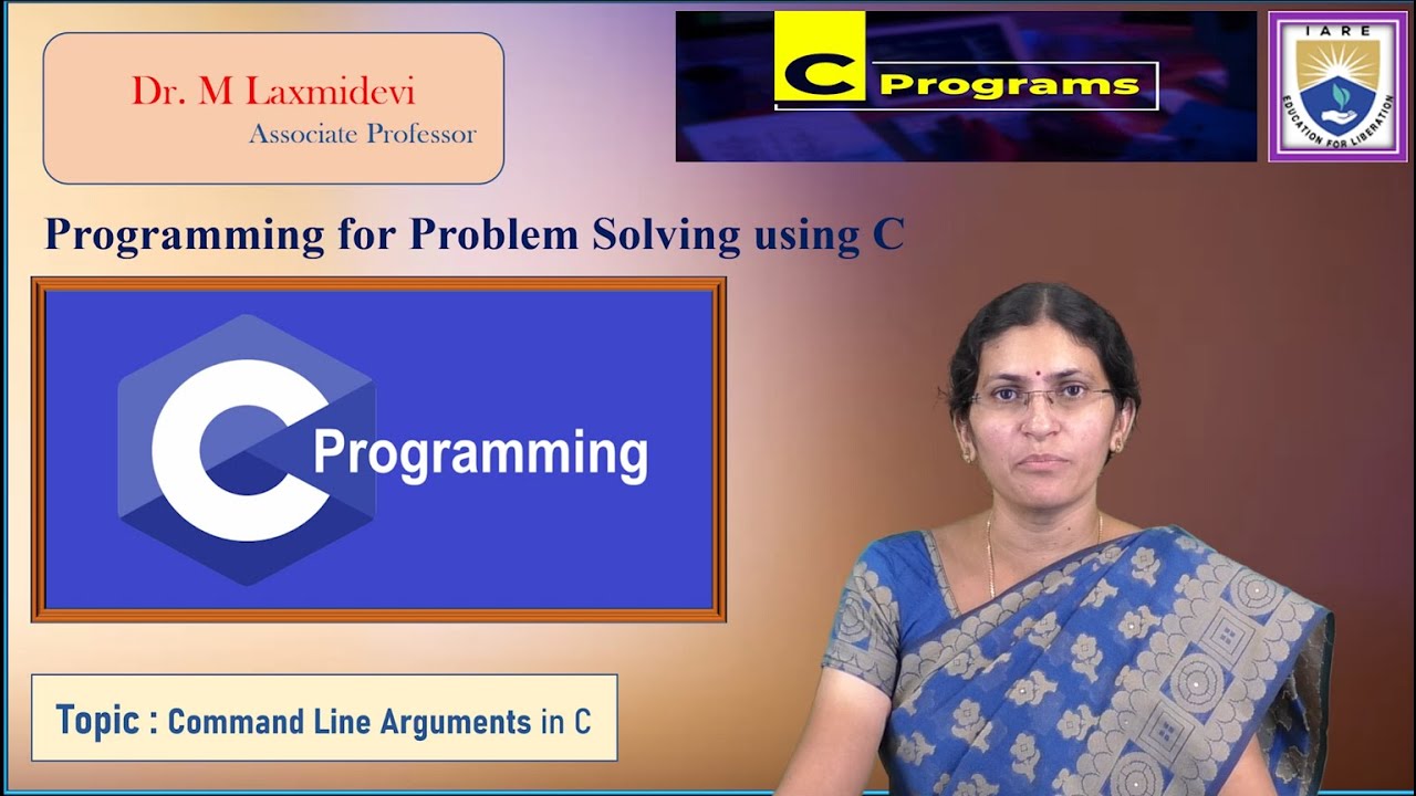 Command Line Arguments in C by Dr. M Laxmidevi - YouTube