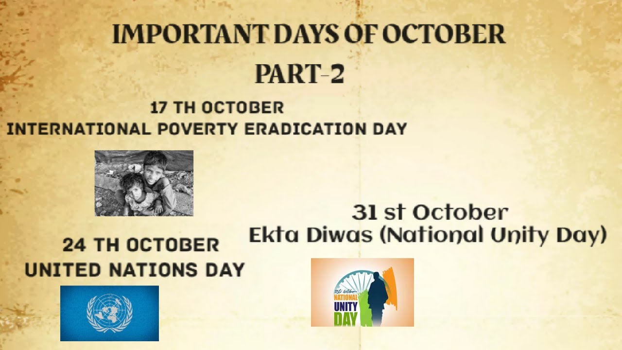 What are important days in October part2 YouTube