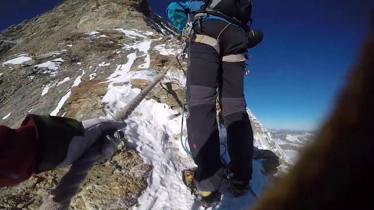 HD raw Matterhorn footage upper fixed ropes on Hornli ridge - YouTube