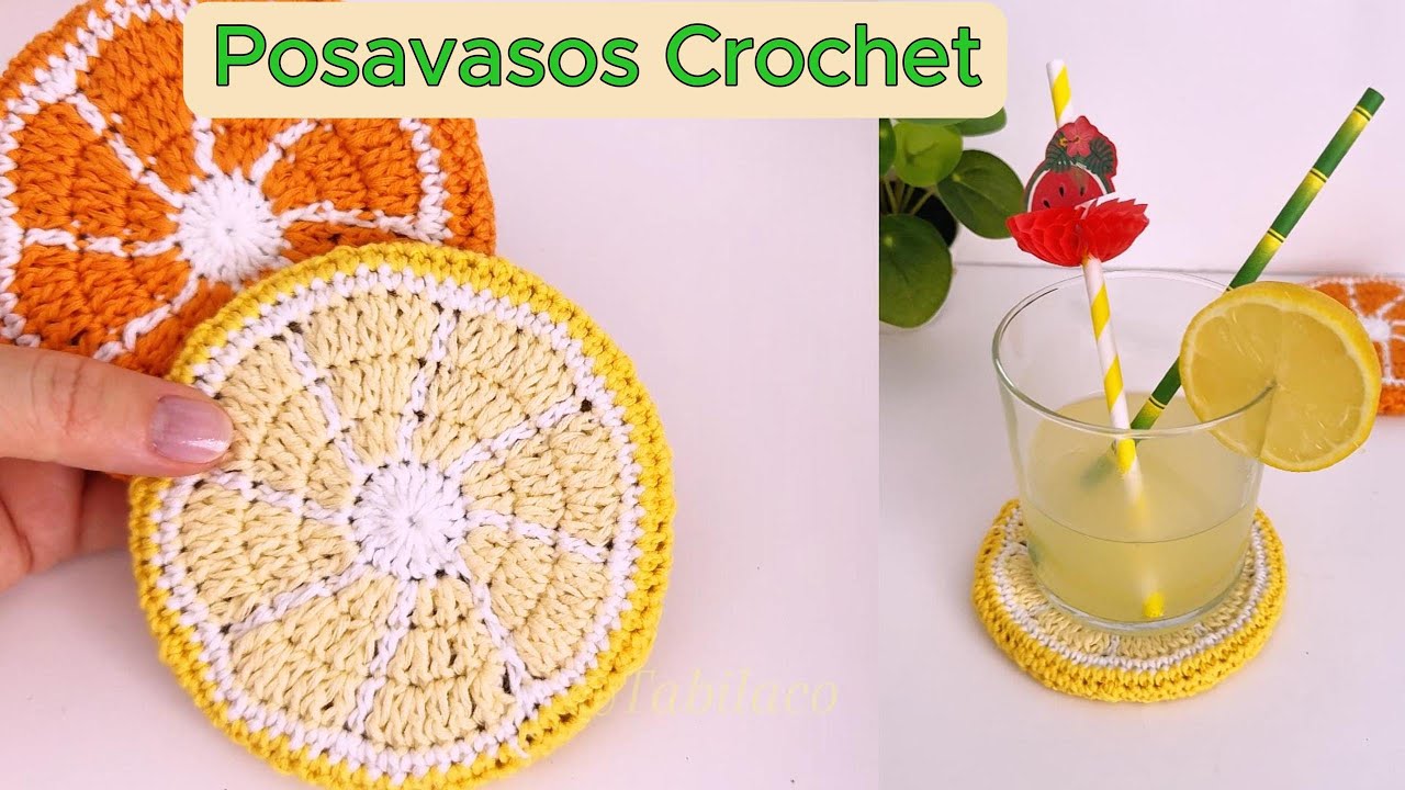 [PASO A PASO] Tejer POSAVASOS A CROCHET rodaja de limon a CROCHET