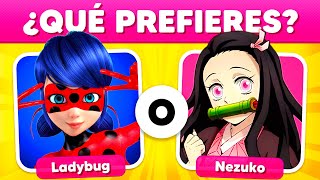 👉 MARINETTE VS NEZUKO 🐞🌸🤔 ¿Qué Prefieres? Anime vs Cartoon | Anime vs Disney | Anime vs Caricaturas