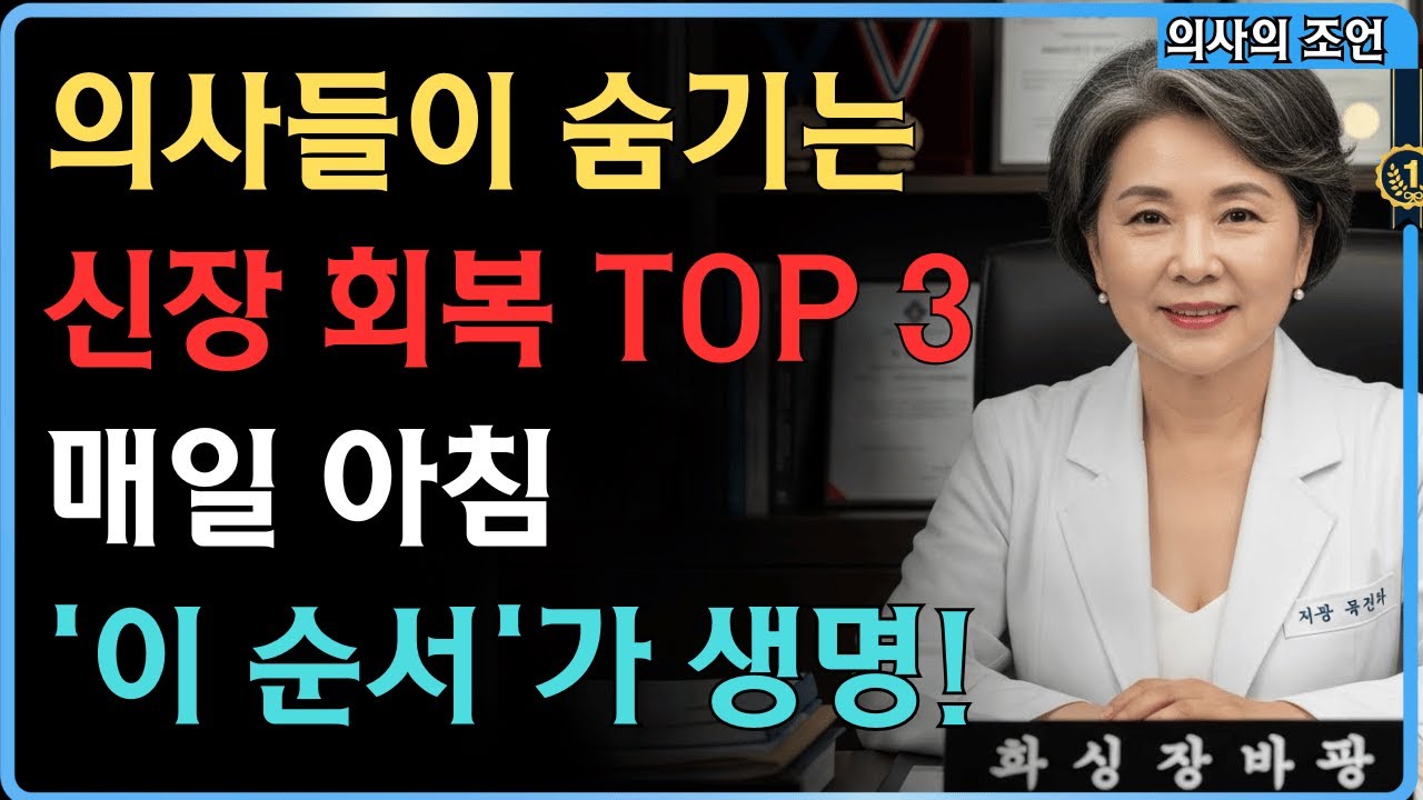 [비밀 공개] 의사들이 숨기는 '신장 회복' TOP 3 음식? 매일 아침 '이 순서'로 드셔야 살 수 있습니다