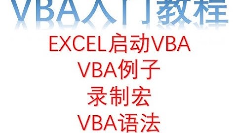 VBA入门教程，vba操作excel