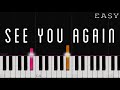 Wiz Khalifa - See You Again ft. Charlie Puth | EASY Piano Tutorial