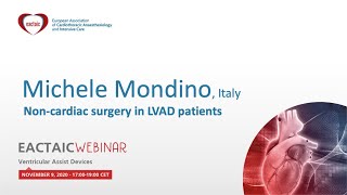 Eactaic Webinar Non Cardiac Surgery In Lvad Patients, Michele Mondino