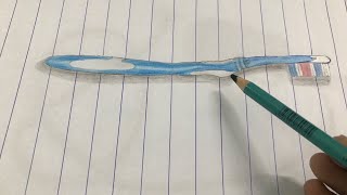 Realistic Drawing Brush, Full Tutorial How To Draw 3D Brush, Easy Drawing Ideas For Beginners