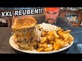 Bildas massive corned beef reuben sandwich challenge w loaded chili cheese fries