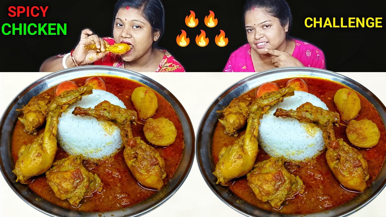 SPICY BOIL EGG CURRY CHICKEN CURRY RICE EATING CHALLENGE // food family & more