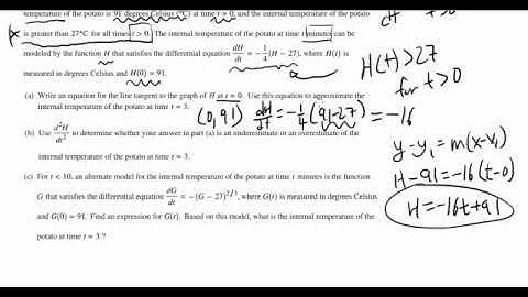 2017 AP Calculus AB or BC Free Response Question 4