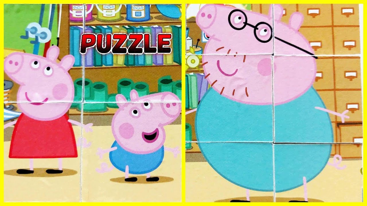 Daddy Pig Peppa and George in the store - cubes for children with Peppa ...