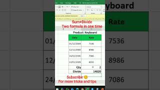 🔢💥 Two Excel Formulas in One Click! | SUM + DIVIDE in a Single Step | Excel Magic Revealed! 💥🔢