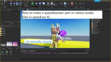 Roblox studio. how to make a speed booster part (like in speedrun 4)