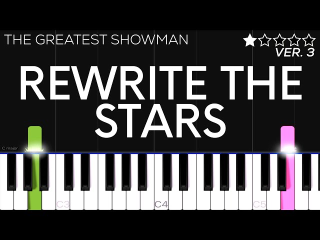 The Greatest Showman - Rewrite The Stars | EASY Piano Tutorial class=