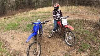 Racing my Yamaha TTR125 VS Honda CRF100F