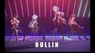 【Genshin Impact MMD/4K/60FPS】Beidou \u0026 Eula \u0026 Ganyu \u0026 Rosaria【ROLLIN'】