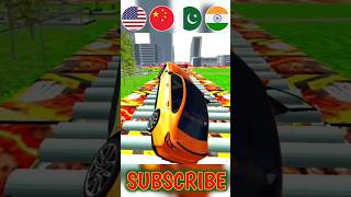 AMERICA VS CHIN VS PAKISTAN VS INDIA CAR CHALLENGE 🤯 || INDIAN BIKE DRIVING 3D 🥰 || #shortsviral