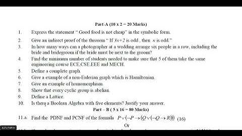 #139 ll Discrete Mathematics ll Previous Year Question Paper - 2024 ll B.E.& B.Tech.