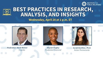 IPR Webinar: Best Practices in Research, Analysis, and Insights
